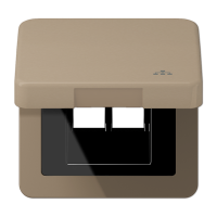 Накладка и крышка для двойных UAE розеток с символом "сеть"; металл; золотая бронза, CD590KLLANGB