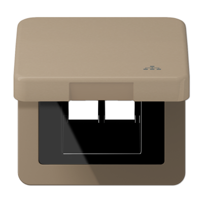 Накладка и крышка для двойных UAE розеток с символом "сеть"; металл; золотая бронза, CD590KLLANGB