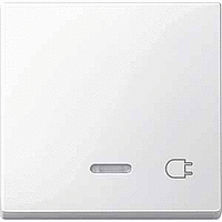 SM Клавиша 1-ная с линзой и символом "Вилка", бел.