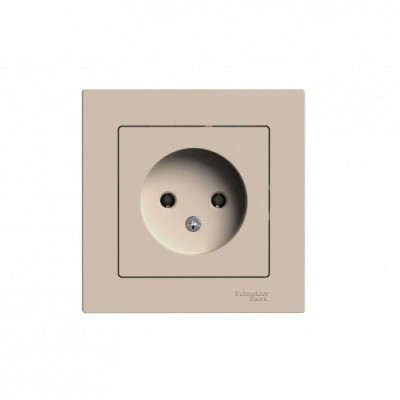 ATN001240 - ATLASDESIGN РОЗЕТКА без заземления без шторок, 16А, в сборе, ПЕСОЧНЫЙ, Systeme Electric