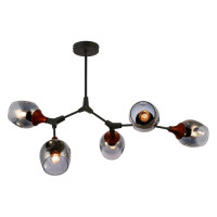 Evoluce SLE113402-05 Светильник потолочный Серый, Темное дерево/Зеркальный E27 5*60W