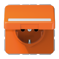 Штепсельная розетка SCHUKO 16A 250V~ с полем для надписи и защитой от влажности; оранжевая, CD1520BFNAKLO
