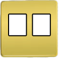FD04318OB-M Fede Fede Плата монтажная Multimedia для 2-х разъёмов, Bright Gold/черн.