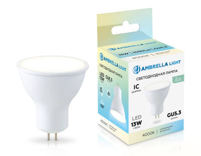 Светодиодная лампа MR16 13Вт 4000K GU5.3 110°, AMBRELLA LIGHT, 161304