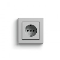 Gira Розетка 2к+з, серый матовый , серия E2