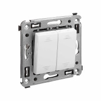 4400124 - ДКС Перекрестный переключатель двухклавишный в стену, "Avanti", "Белое облако"