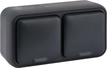 Donel W55 Розетка 2-я с защ.крышк, 2К+З. , накладная, антрацит, IP55, серия (тип) DIP55, DIP28828