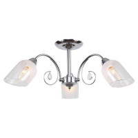 LUSSOLE APACHE Люстра потолочная, цвет основания - хром, плафон - стекло (цвет - прозрачный), 3x40W E14, LSP-8091