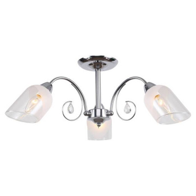 LUSSOLE APACHE Люстра потолочная, цвет основания - хром, плафон - стекло (цвет - прозрачный), 3x40W E14, LSP-8091