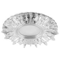 Светильник встраиваемый со светодиодной подсветкой 15LED*2835 SMD 4000K, MR16 50W G5.3, прозрачный, хром, CD911 с драйвером в комплекте, Feron 28894