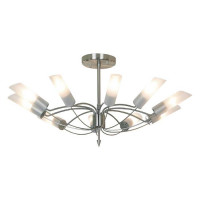 LUSSOLE LANO Люстра потолочная, цвет основания - матовый никель, плафон - стекло (цвет - белый), 10x40W E14, LSA-2813-10
