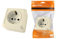 Розетка 2П+З открытой установки IP20 16А, сл. кость "Ладога" TDM Electric, SQ1801-0016