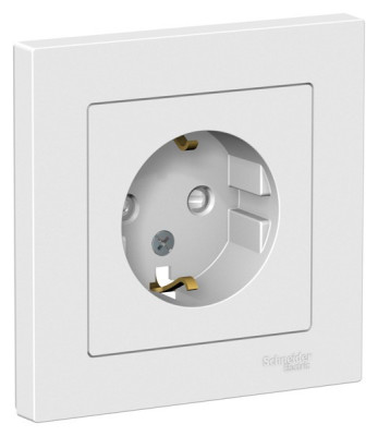 ATN001344 - ATLASDESIGN РОЗЕТКА с заземлением со шторками, 16А, в сборе, ЛОТОС, Systeme Electric