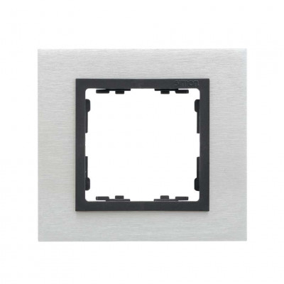 Simon S82N Рамка 1-ная, сталь матовая - графит (металл), 82817-31
