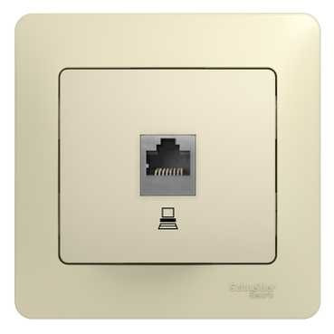Glossa Розетка компьютерн. 1хRJ45 кат.5E, беж.