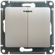 Glossa Выключатель 2-клав. с подсв. сх.5а, 10 А 250 В~, перламутр