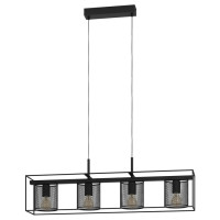 43773 Потолочный светильник CATTERICK, 4Х40W, E27, L910, B165, H1100, сталь, черный