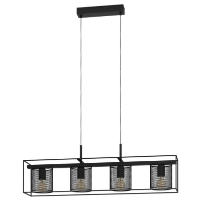 43773 Потолочный светильник CATTERICK, 4Х40W, E27, L910, B165, H1100, сталь, черный