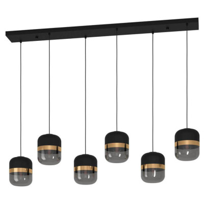 39921 Подвесной потолочный светильник (люстра) SINSIGA, 6x40W, E27, L1395, B270, H1500, сталь, черны