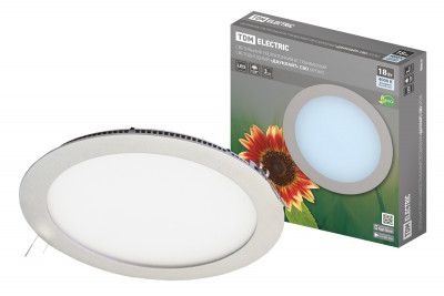 Светильник ультратонкий встраиваемый светодиодный "Даунлайт" СВО (хром) 18 Вт 4000К TDM Electric, SQ0329-0016