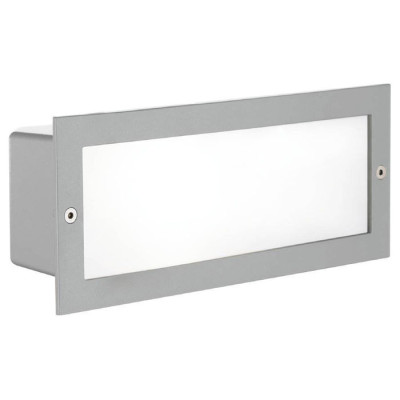 88008 Уличный светильник встраиваемый ZIMBA, 1х60W(E27), 243х101, алюминий, серебро/матовое стекло