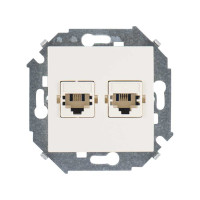 Simon Simon15 Розетка телефонн. 2хRJ11, винт. зажим, сл. кость, 1591589-031