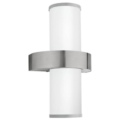 86541 Уличный светильник настенный BEVERLY, 2х60W(E27), нерж. сталь/сатин. стекло