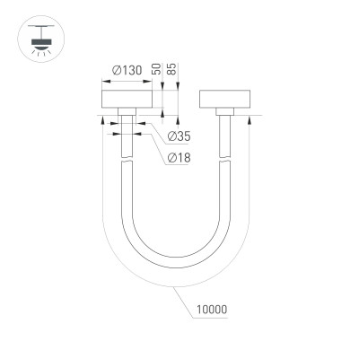 Светильник SP-TROPIC-SURFACE-R18-L10000-110W Day4000 (BK, 360 deg, 230V) (Arlight, IP20 Пластик, 3 года), 043399
