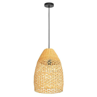 390237 Подвесной светильник (люстра) SAMBUCONA, 1X40W (E27), ?350, сталь, черный / дерево, натуральн