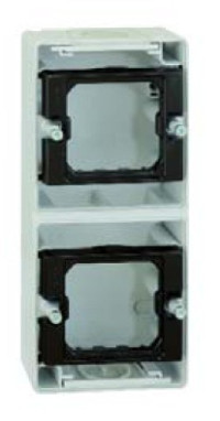 Simon Коробка 2-х местная, вертикальная, S44A, серый, 4400763-035