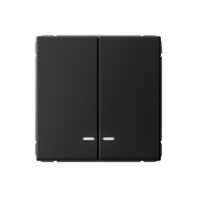 GAL001053 - ARTGALLERY 2-клавишный ВЫКЛЮЧАТЕЛЬ с подсветкой, сх.5а, 10АХ, механизм, КАРБОН, Systeme Electric