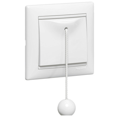 Legrand Выключатель кнопочный одноклавишный перекидной со шнурком - Legrand Valena - 10А 250В схема 6PC безвинтовые зажимы - белый, 774419