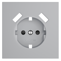 Накладка для розетки с заземлением и защитными шторками, с USB A+A, S70 (серый), VLS000916