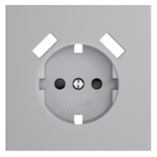 Накладка для розетки с заземлением и защитными шторками, с USB A+A, S70 (серый), VLS000916