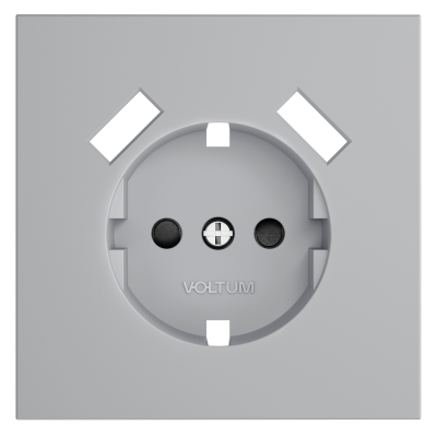 Накладка для розетки с заземлением и защитными шторками, с USB A+A, S70 (серый), VLS000916