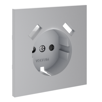 Накладка для розетки с заземлением и защитными шторками, с USB A+A, S70 (серый), VLS000916