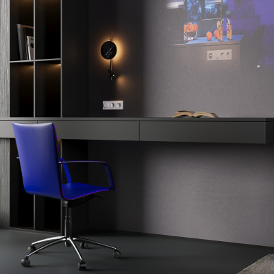 Накладка для розетки с заземлением и защитными шторками, с USB A+A, S70 (серый), VLS000916