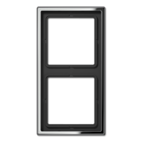 Рамка для вертикальной и горизонтальной установки, 2 поста; металл; хром; GCR, GCR2982