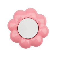 Выключатель одноклавишный HAPPY Цветок с/у, белый/розовый KRANZ, KR-78-0623