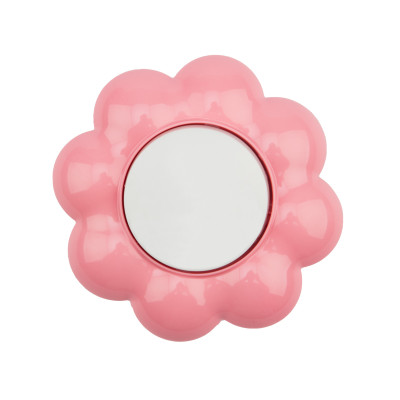 Выключатель одноклавишный HAPPY Цветок с/у, белый/розовый KRANZ, KR-78-0623