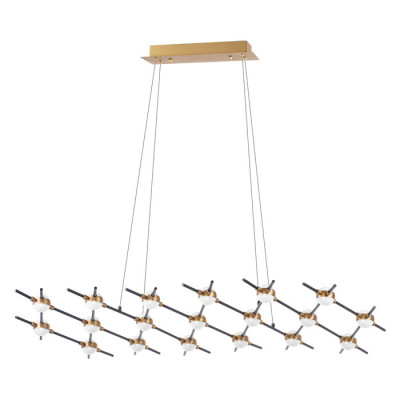 Lightstar 745347 (MD9125-19A) Люстра BERGAMO LED 5Wх19 7600LM ЧЕРНЫЙ МАТОВЫЙ/ЗОЛОТО 4000K (в комплекте)