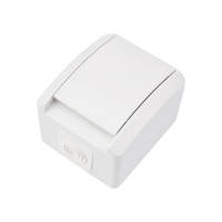 Розетка одноместная (керамика) INDUSTRIAL IP54 с/з, о/у, белая KRANZ, KR-78-0814