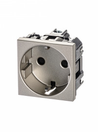 ABB NIE Zenit Шампань Розетка с/з с защитными шторками, винт. зажим, 2 мод