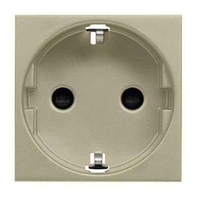 ABB NIE Zenit Шампань Розетка с/з с защитными шторками, винт. зажим, 2 мод