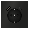 Розетка встраиваемая VOLTUM S70 с заземлением и защитными шторками, 16А, с USB, A+С, (черный матовый, VLS040508