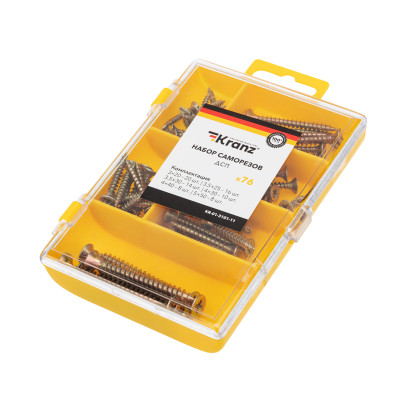Набор саморезов для ДСП (76 шт/уп) KRANZ, KR-01-3101-11