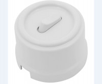 Bironi Выключатель 1-кл. проходной, пластик, цвет Белый (клавишный), B1-221-21