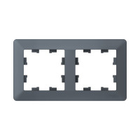 ATN220702 - ATLASDESIGN AIR 2-постовая РАМКА, ГРИФЕЛЬ/дымчатый черный, Systeme Electric