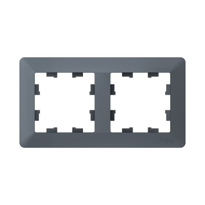 ATN220702 - ATLASDESIGN AIR 2-постовая РАМКА, ГРИФЕЛЬ/дымчатый черный, Systeme Electric