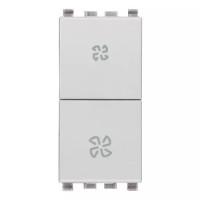 Vimar Переключатель 2P 10AX для фан-койла серебро матовое, 20063.N